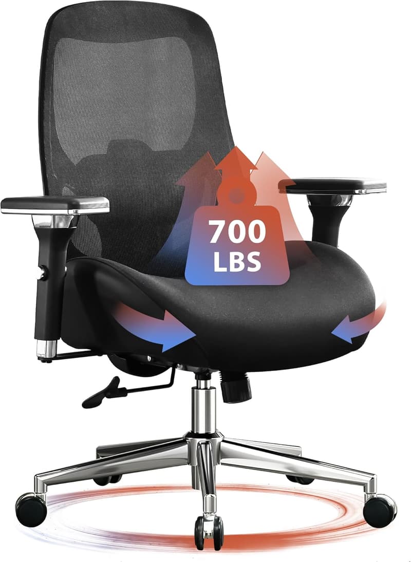 Ergonomic Big and Tall Office Chair with Adjustable Lumbar Support