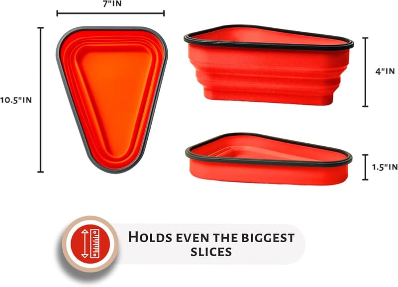 Reusable Pizza Storage Container with 5 Microwavable Trays - Red