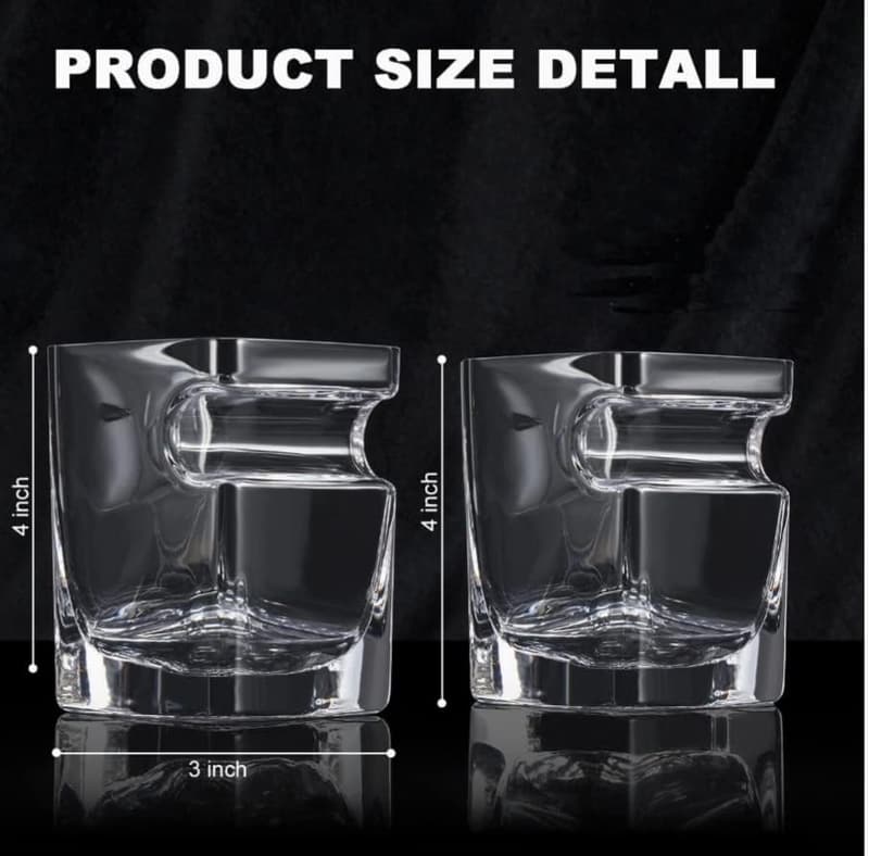 Whiskey Glasses Set with Granite Chilling Rocks - Gift for Dad