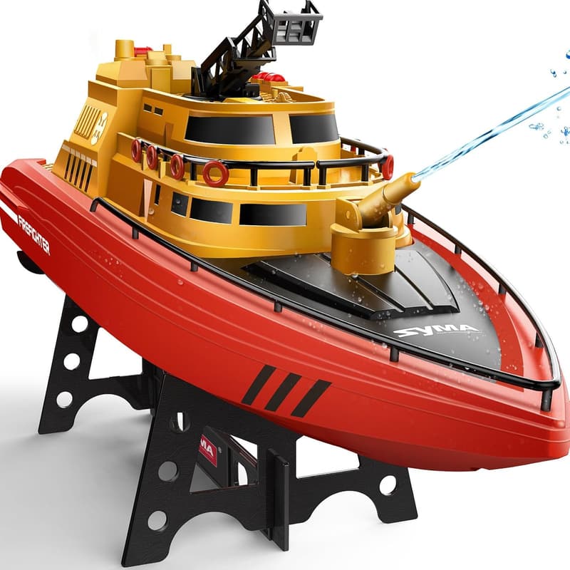 Remote Control Firefighter Boat for Kids, 40 Min Run Time
