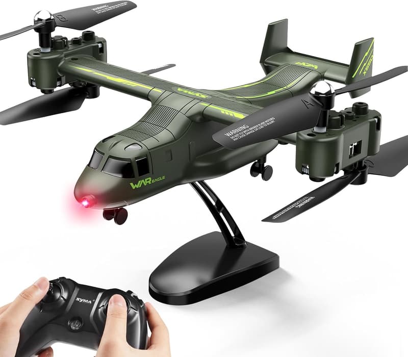 Military RC Helicopter with Stunt Flying & LED Light