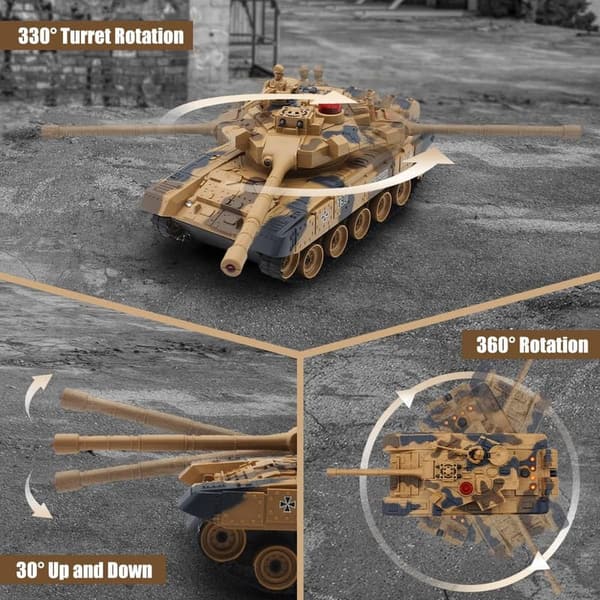 Remote Control Battle Tank Set - T90 & Leopard with Sounds & Lights