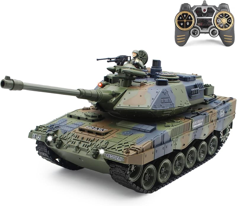 Remote Control German Leopard Tank 1:18 Scale for Kids
