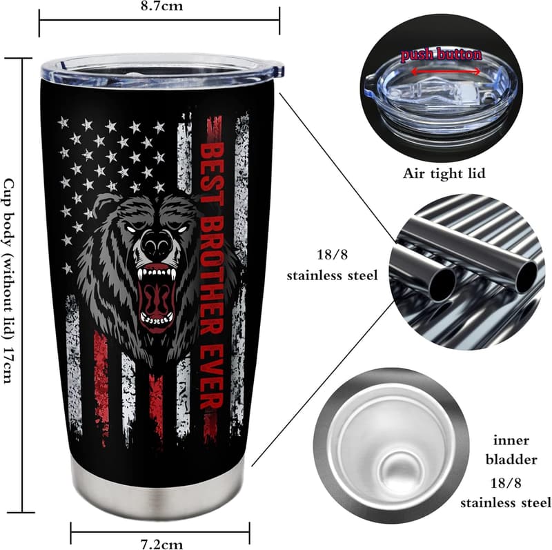 Brother's Birthday Gift: 20oz Tumbler Coffee Cup