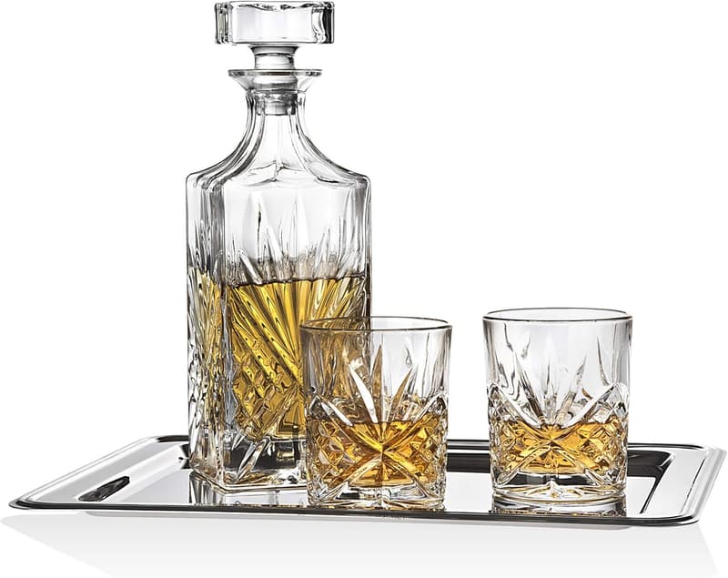 Dublin Whiskey Bar Set with Decanter, 6 Tumblers & Tray