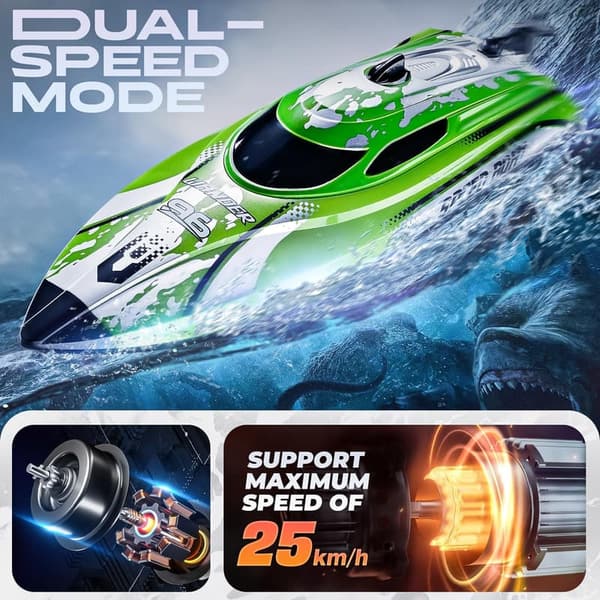 Fast Waterproof RC Speed Boat for Kids & Adults - 12