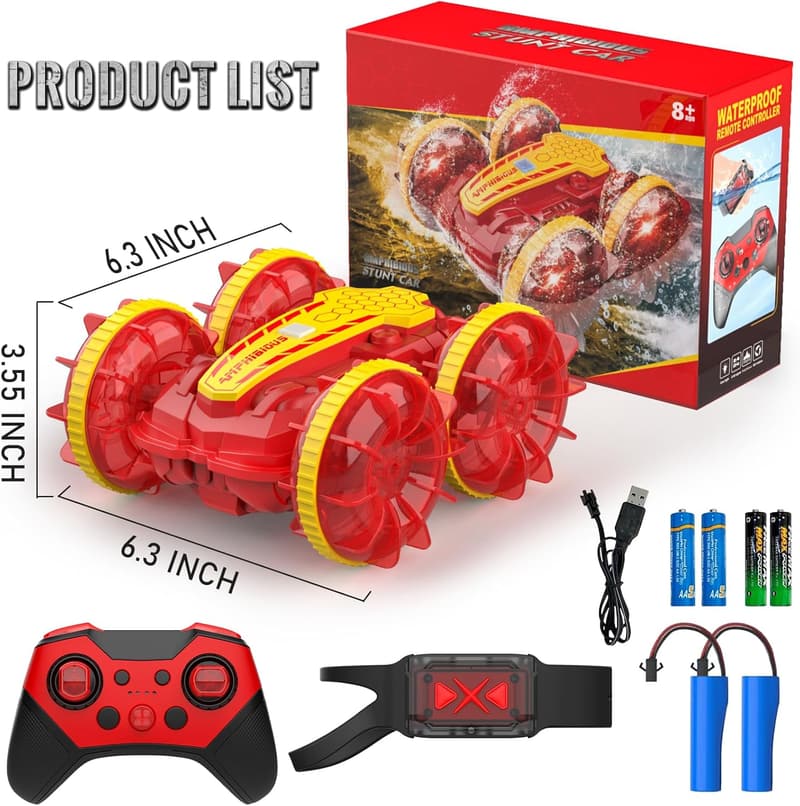 Waterproof Gesture-Controlled Amphibious RC Car for Kids 6-12