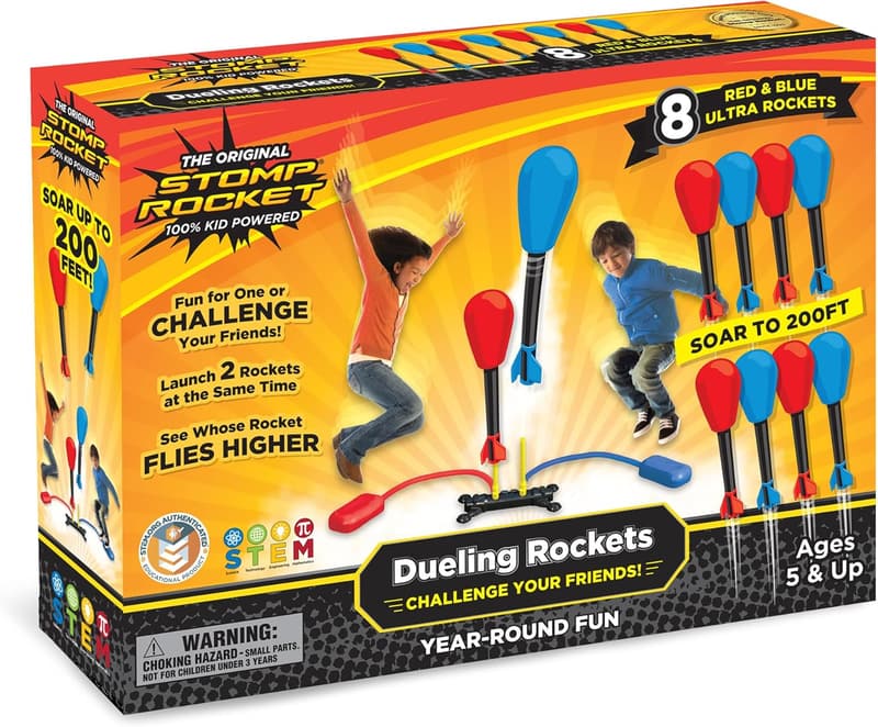 Outdoor Rocket Launcher Set for Kids – 8 Foam Rockets, Multi-Player