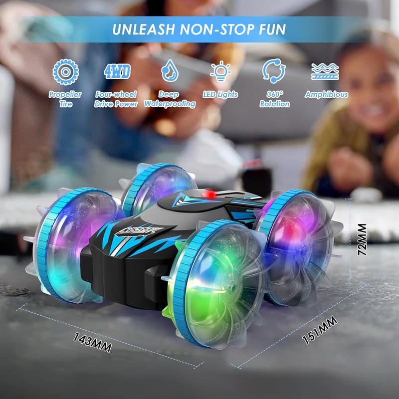 All-Terrain Amphibious RC Car & Boat for Kids 6-12