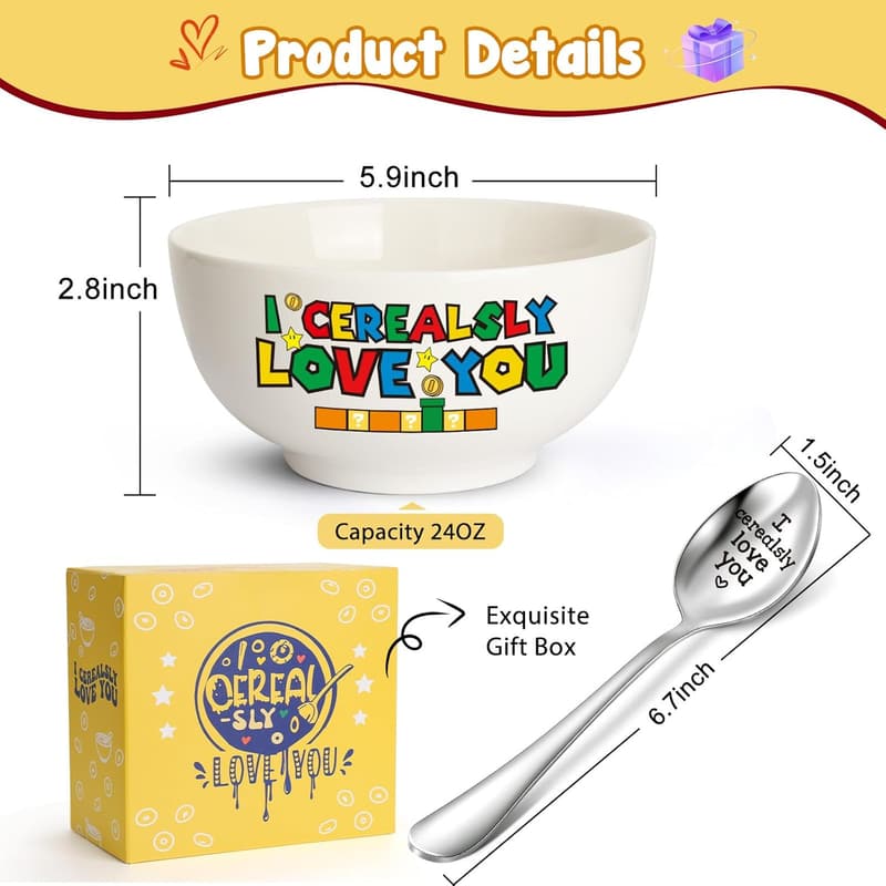 Kids' Cereal Bowl Set - Perfect Gift for Christmas & Birthdays