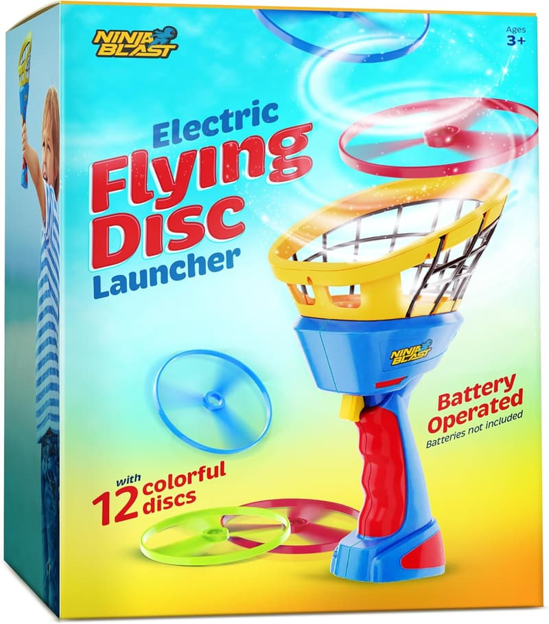 Kids' Outdoor Flying Disc Launcher - Birthday Gift for Ages 4-8