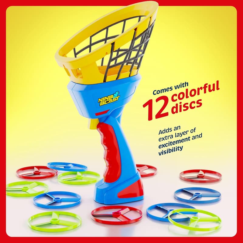 Kids' Outdoor Flying Disc Launcher - Birthday Gift for Ages 4-8