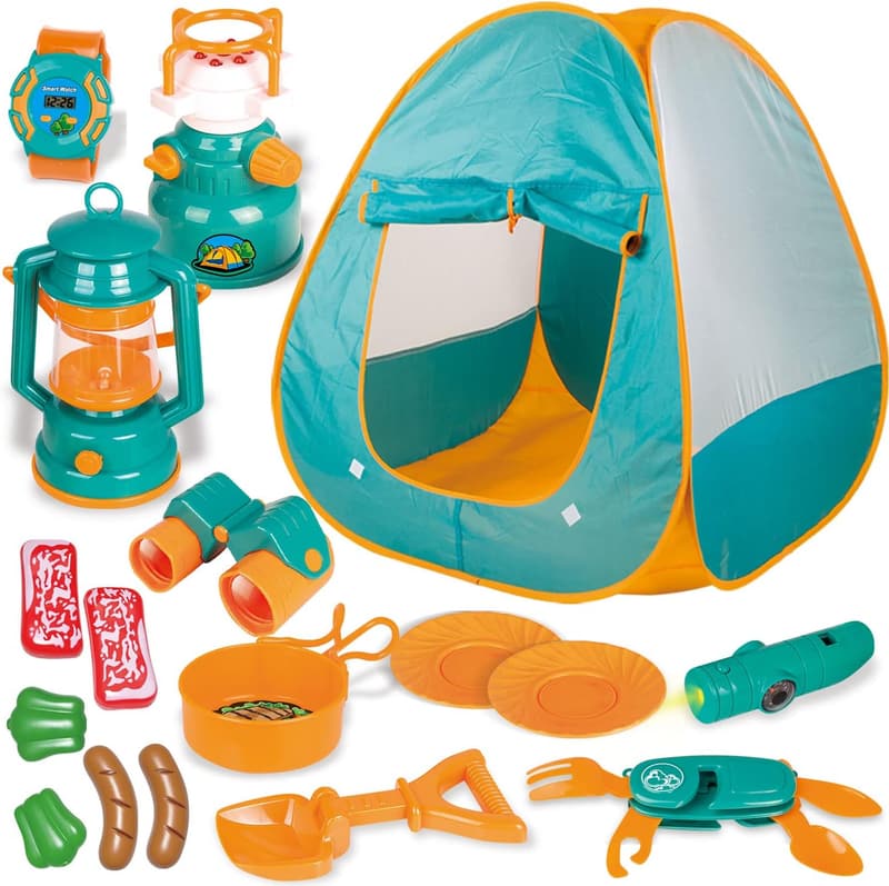 Outdoor Play Tent with Camping Gear Set for Kids