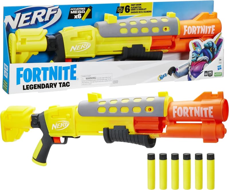 Fortnite TAC Dart Blaster with Glow Design and 6 Mega Darts