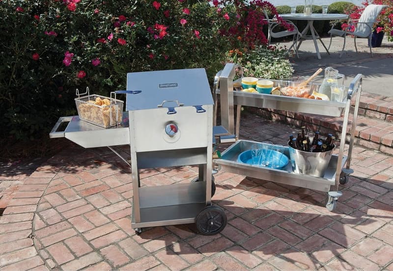 9-Gal Stainless Steel Bayou Fryer with Cart & 3 Baskets
