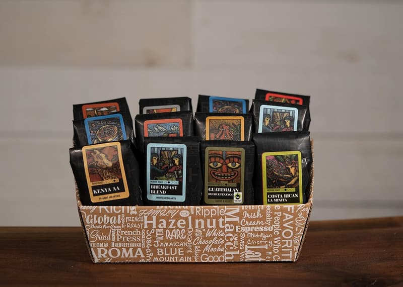 Gourmet Coffee Gift Basket - 12 Specialty Arabica Blends