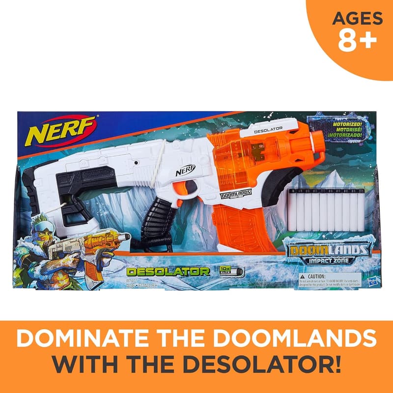 Doomlands Nerf Desolator Blaster with 10-Dart Clip and Darts