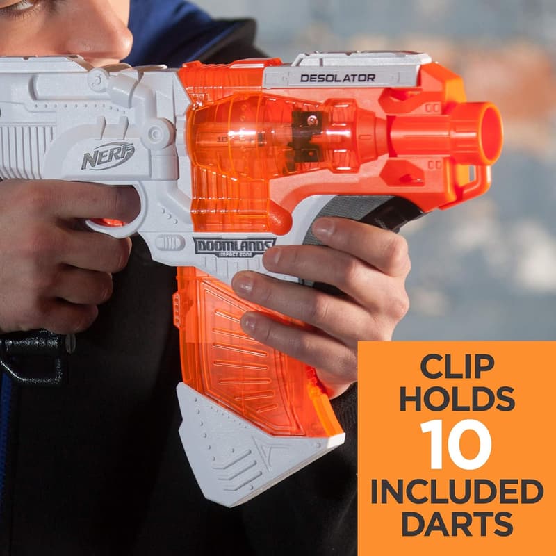 Doomlands Nerf Desolator Blaster with 10-Dart Clip and Darts