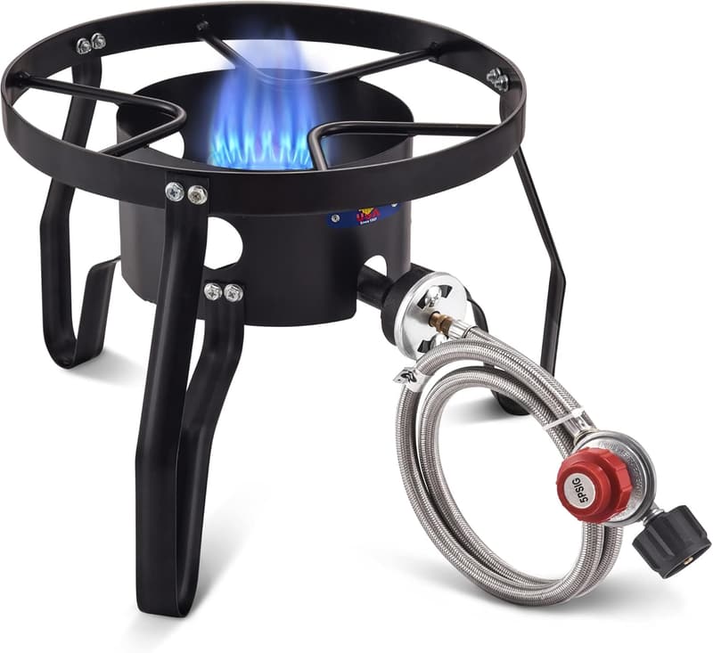 Outdoor Cooking Propane Burner, 55,000 BTU Cast Iron Stove