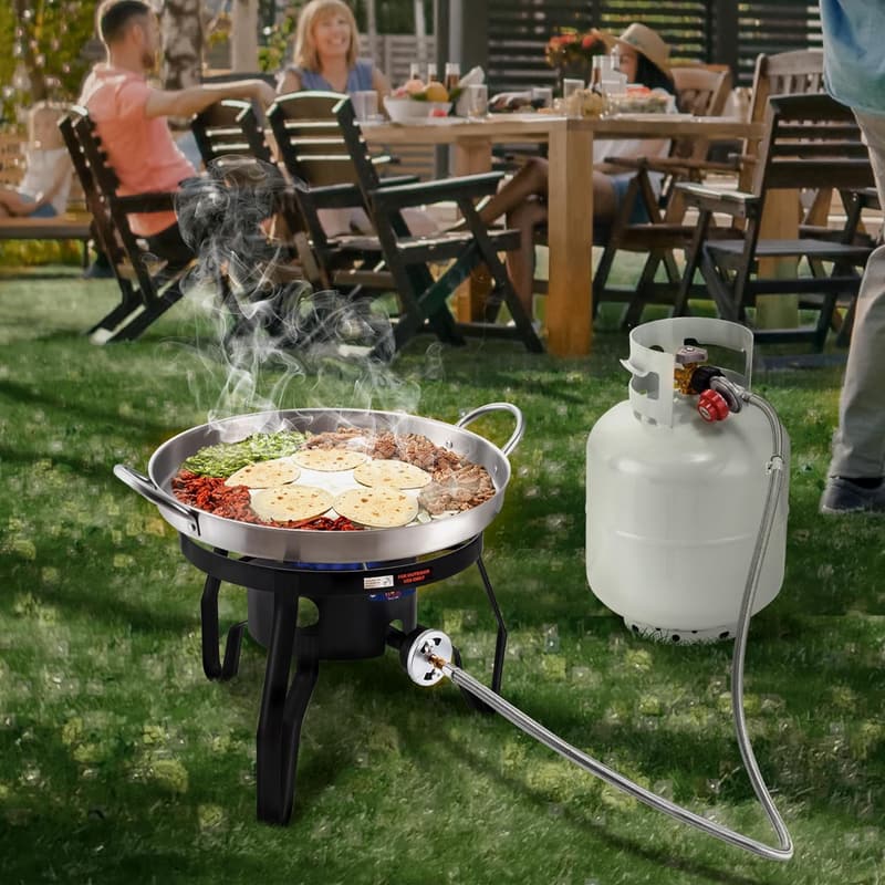 Outdoor Cooking Propane Burner, 55,000 BTU Cast Iron Stove