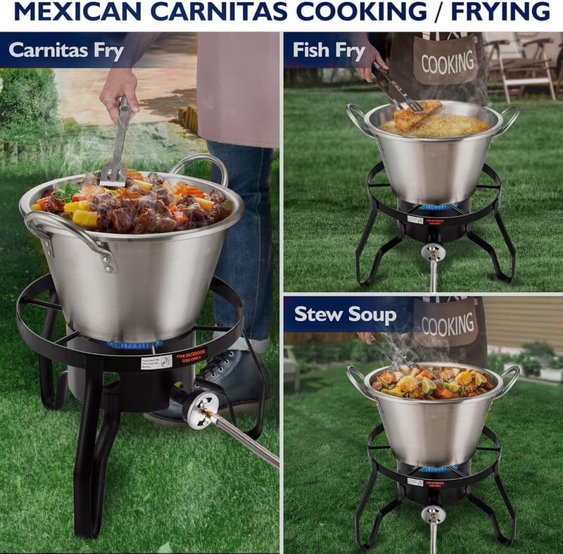 Outdoor Cooking Propane Burner, 55,000 BTU Cast Iron Stove