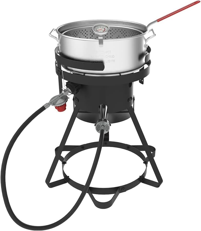 Outdoor Deep Fryer with 10Qt Pot & Strainer Basket - 58,000 BTU