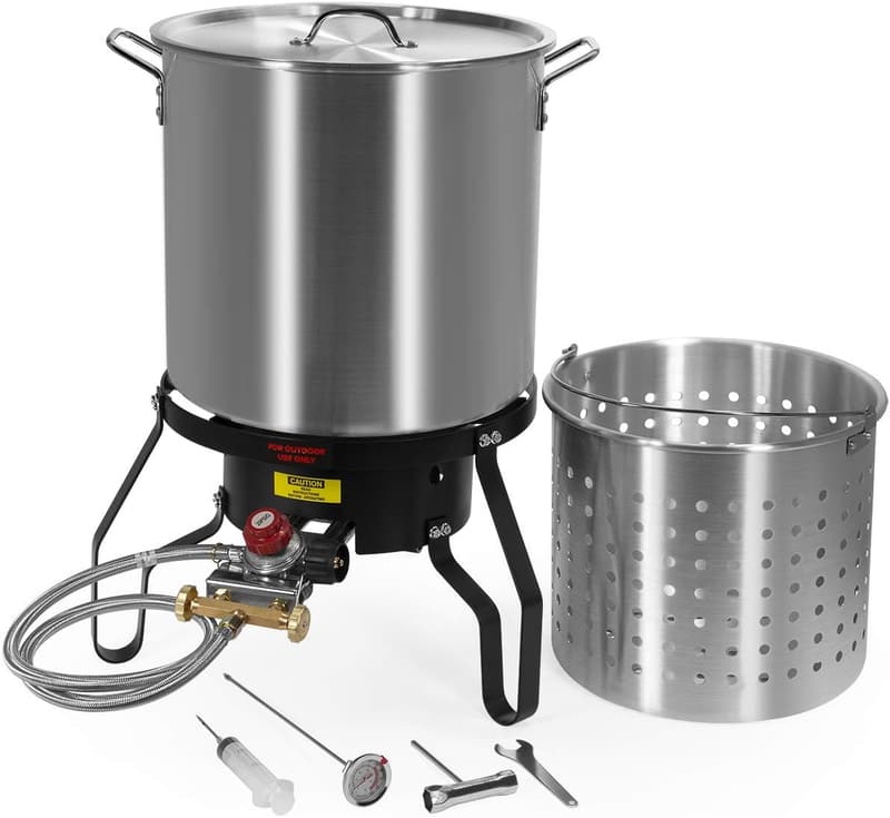 52Qt Aluminum Turkey Fryer with High-Pressure Burner