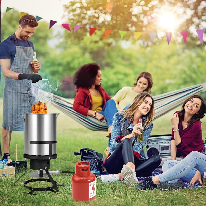 Outdoor Propane Fryer Pot Set - 10QT & 30QT Combo