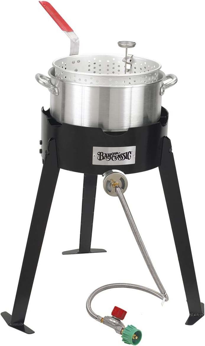 Outdoor Propane Fryer Package with Aluminum Pot and Steel Frame