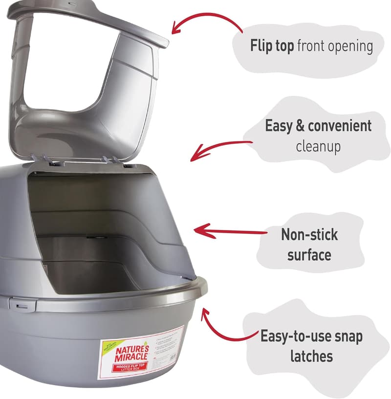 Cat Litter Box with Hood and Odor Control Filter