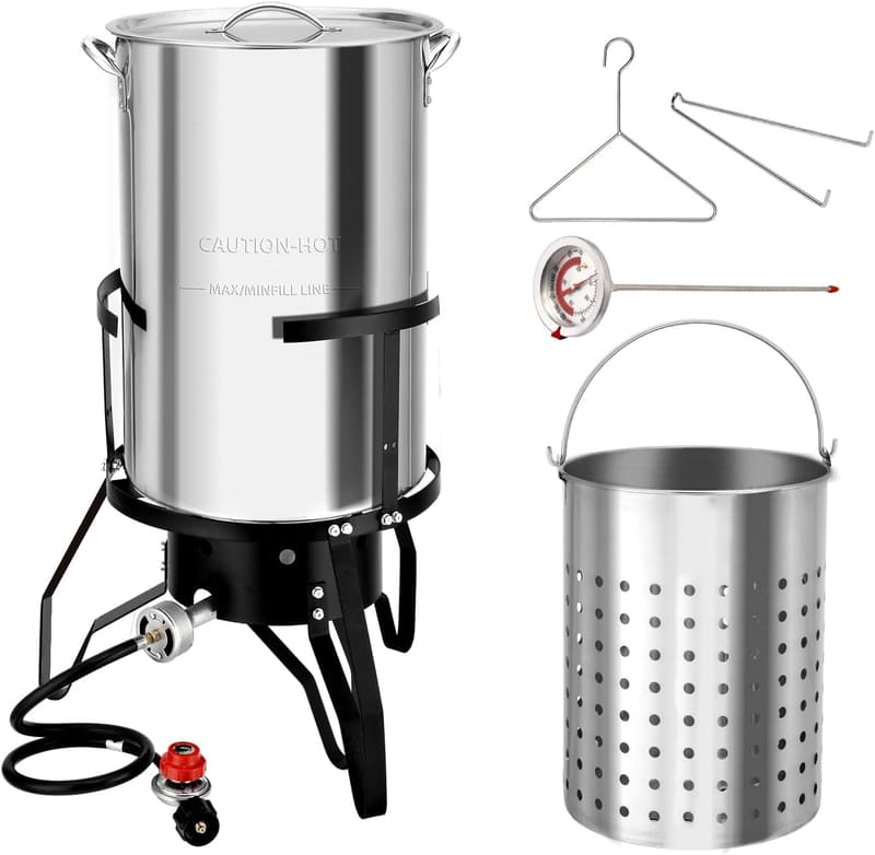 Outdoor Stainless Steel Turkey Fryer with Propane Stove