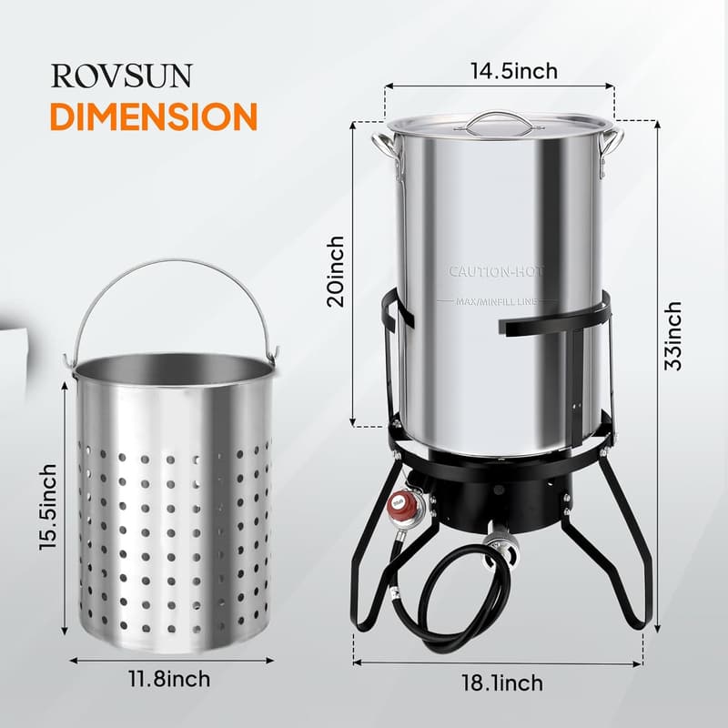 Outdoor Stainless Steel Turkey Fryer with Propane Stove