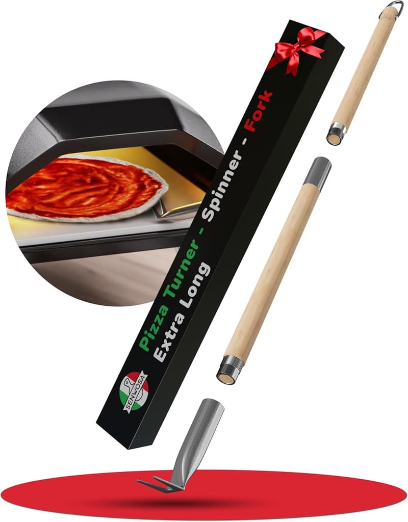 Adjustable Pizza Turner Fork with Bubble Popper for Even Baking