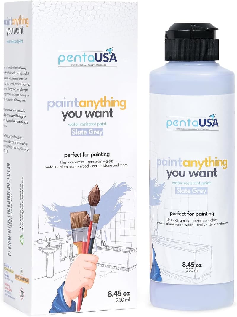 Slate Grey Waterproof Paint for Bathroom & Kitchen - 8.45oz