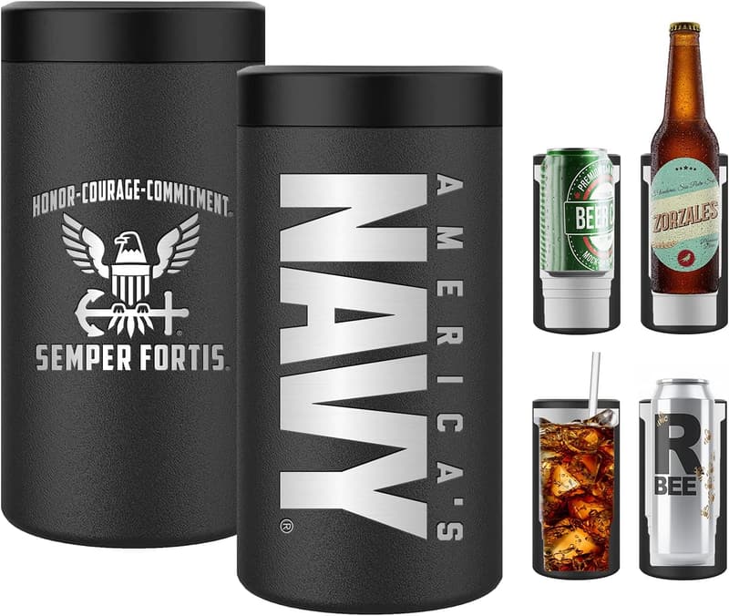 Navy 4-in-1 Stainless Steel Can Cooler for Sailors