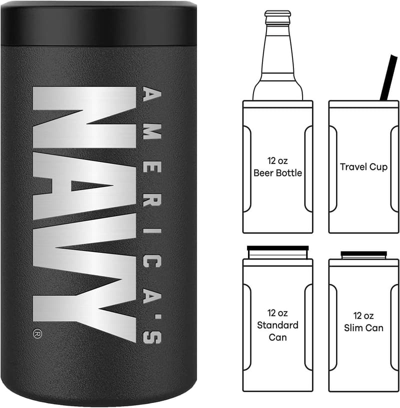 Navy 4-in-1 Stainless Steel Can Cooler for Sailors