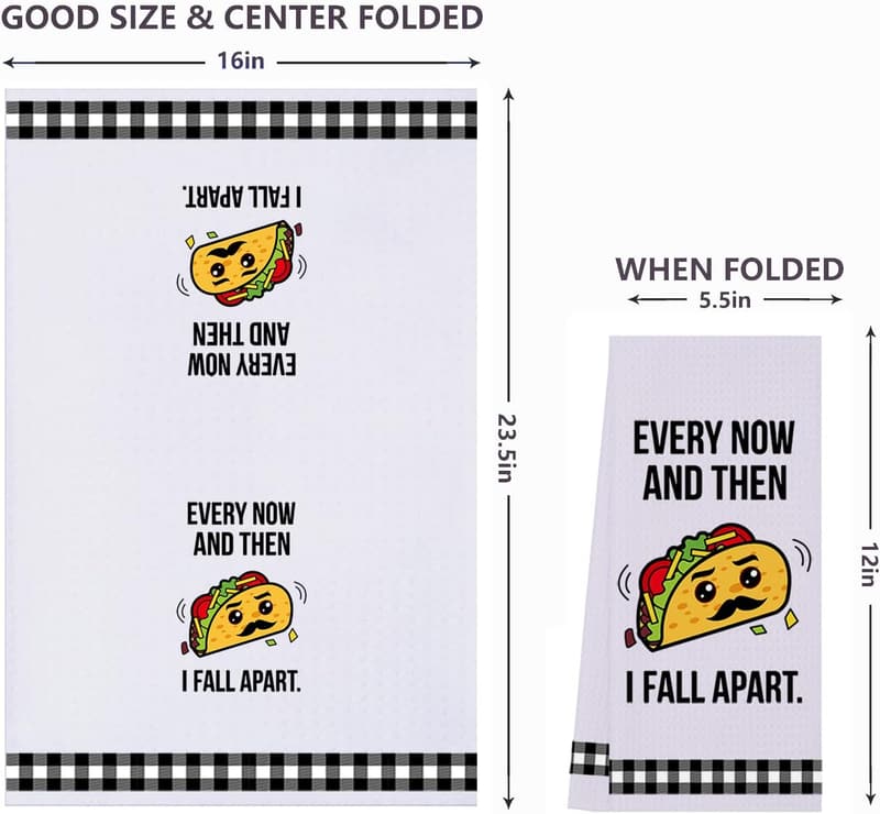 Funny Kitchen Towels Set for Women - Absorbent Waffle Dish Towels