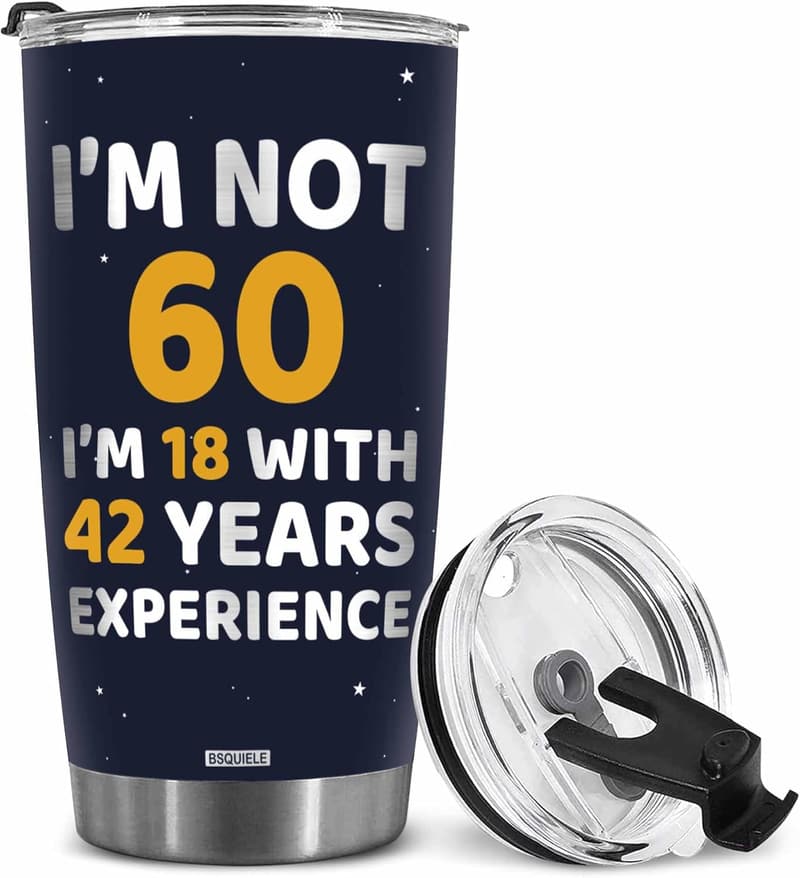 60th Birthday Tumblers for Men and Women - 20oz Gift Idea