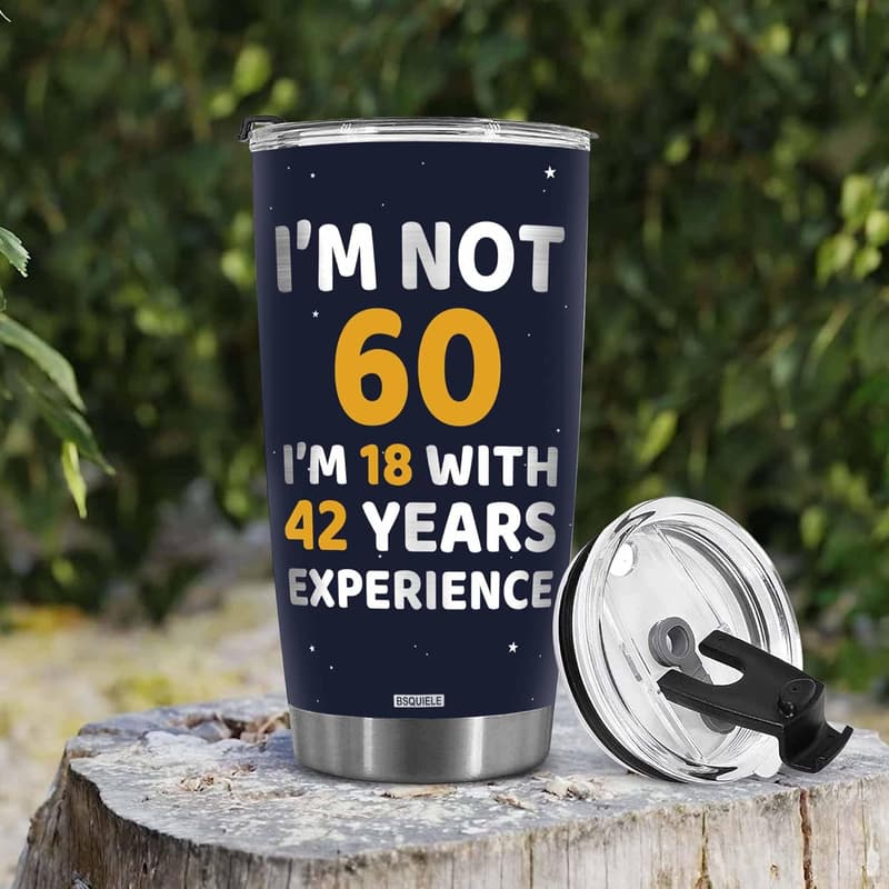 60th Birthday Tumblers for Men and Women - 20oz Gift Idea