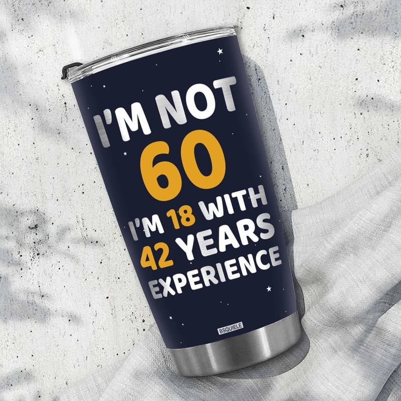 60th Birthday Tumblers for Men and Women - 20oz Gift Idea