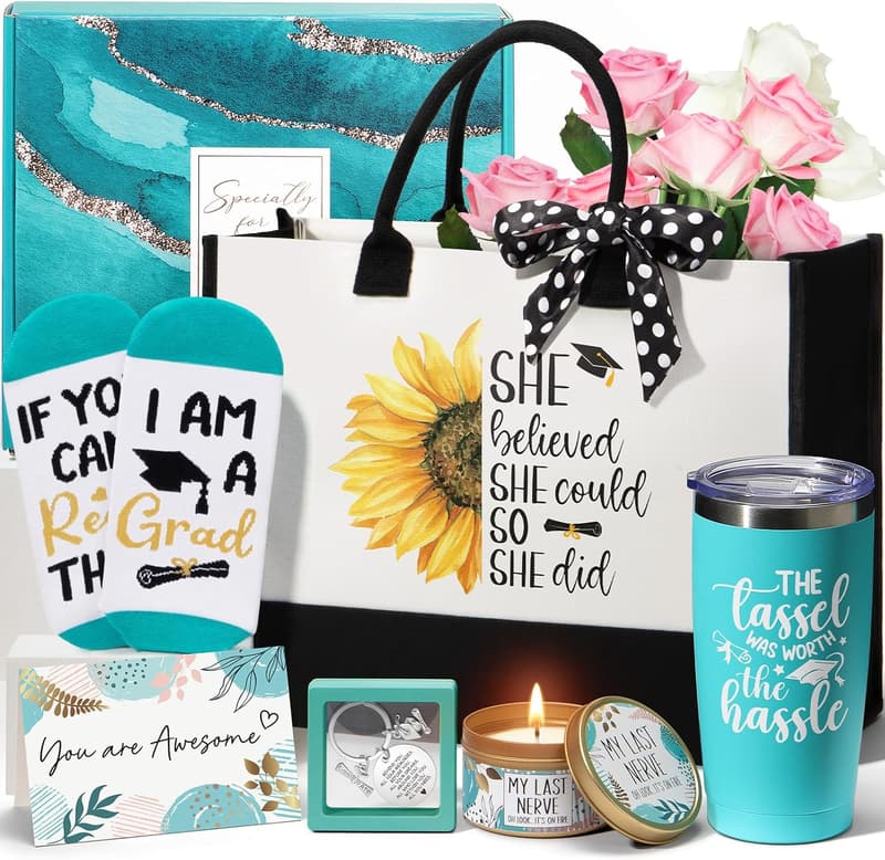 2025 Graduation Gift Basket for Her with Canvas Tote Bag