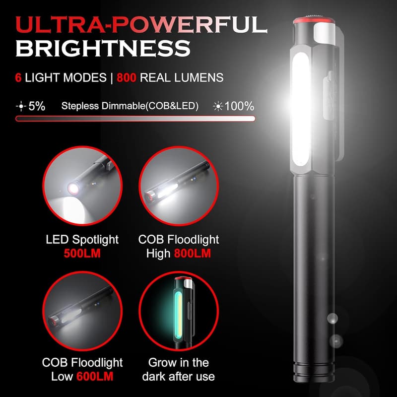 Portable 800 Lumens LED Pen Flashlight for Nurses