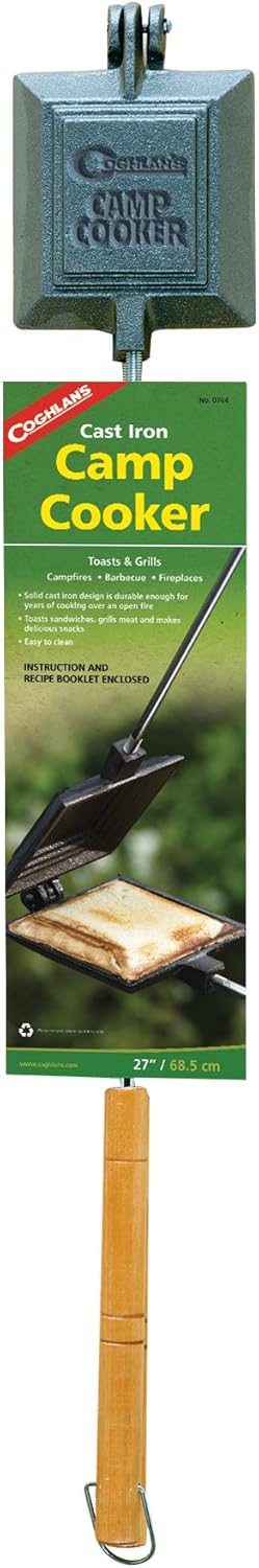 Pre-Seasoned Cast Iron Pie Iron Sandwich Maker for Campfire Cooking