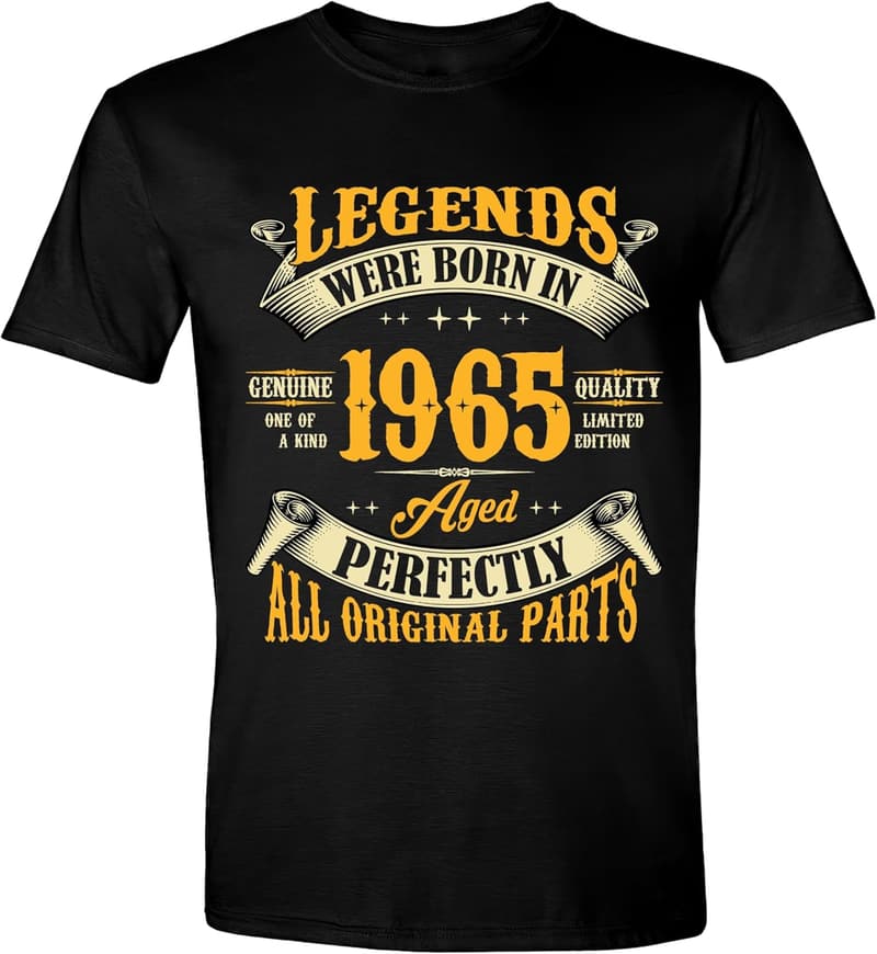 60th Birthday Vintage Tee for Men - Legends Born 1965