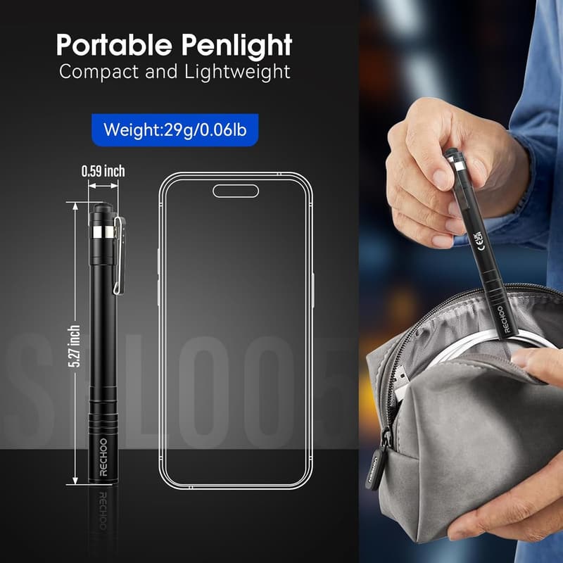Portable LED Pen Flashlights - 4 Pack, Waterproof, Lightweight