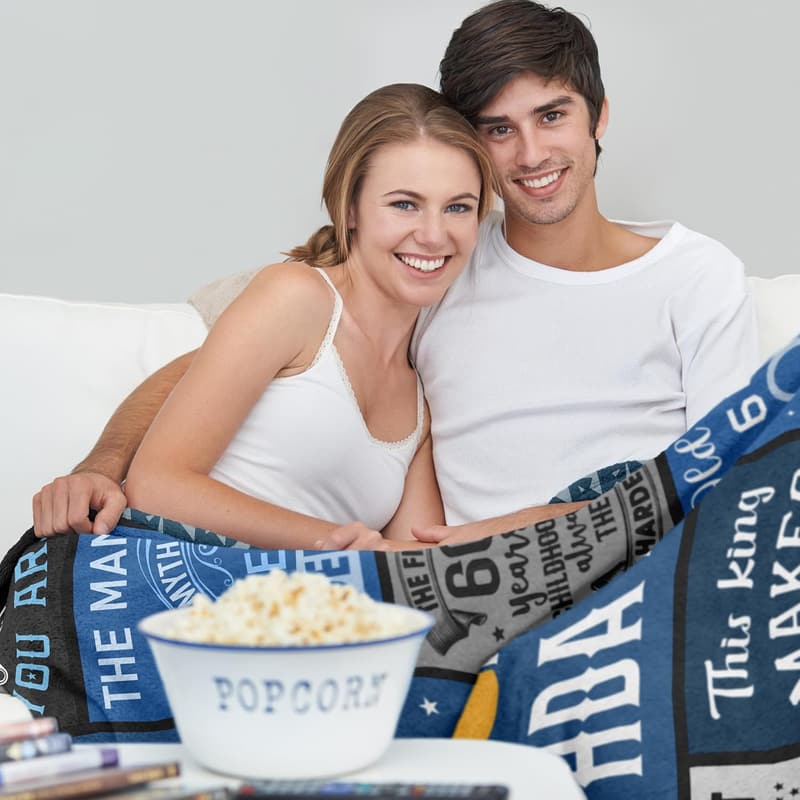 60th Birthday Blanket Gift for Men and Women, Funny Design