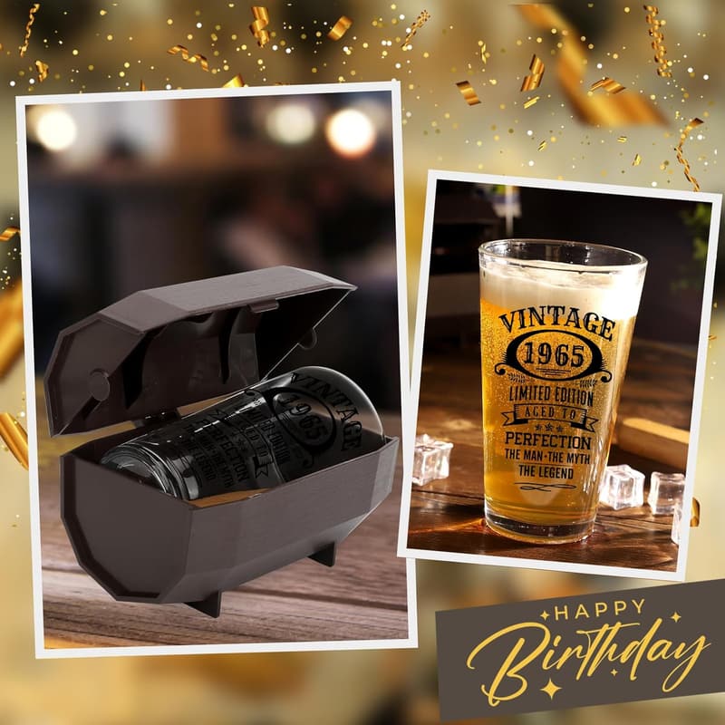 1965 Vintage Beer Glass - 60th Birthday Gift for Men