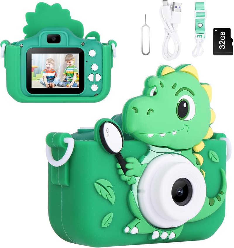 Kids 1080P HD Dinosaur Digital Camera for Ages 3-12