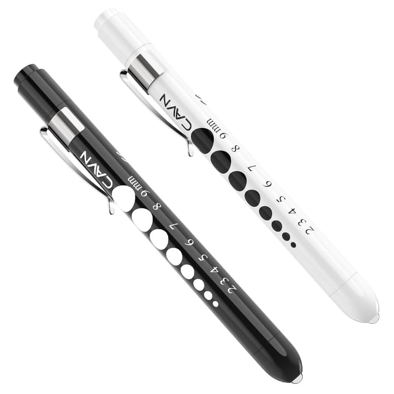 LED Penlight with Pupil Gauge for Nurses and Doctors (2-Pack)