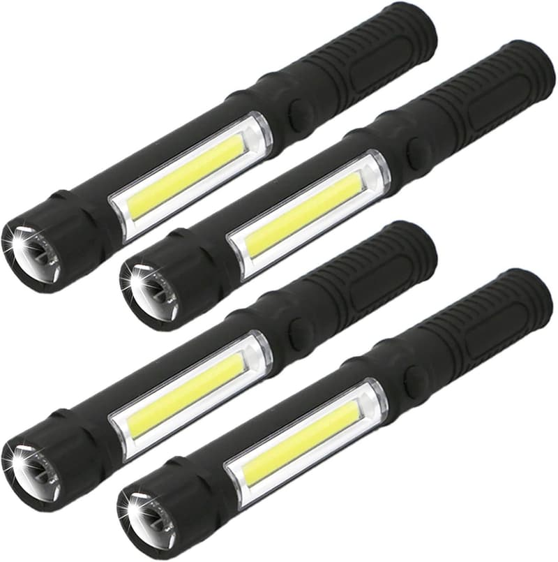 Multi-Function COB LED Work Flashlight with Magnetic Base (4 PCS)